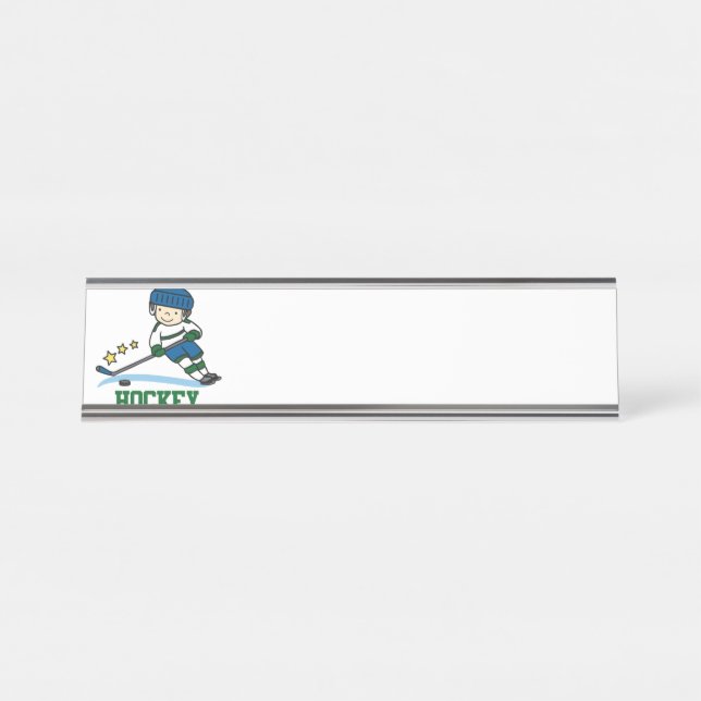 Porte-nom Pour Bureau Joueur de hockey (Devant)