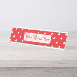 Porte-nom Pour Bureau Joyeuse Saint-Valentin Moderne Motif d'Amour