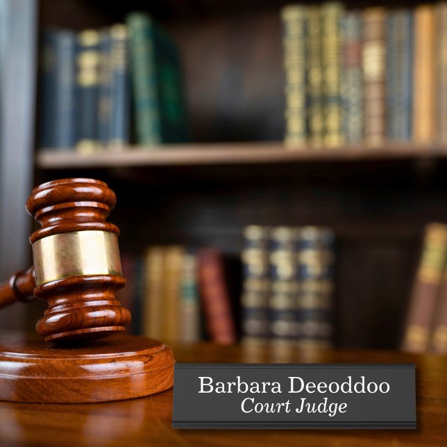 Porte-nom Pour Bureau Juge de la Cour Black (Créateur téléchargé)