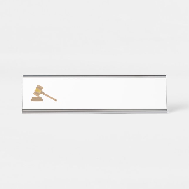 Porte-nom Pour Bureau Juges Gavel (Devant)