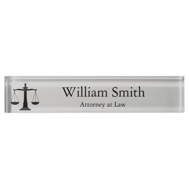 Porte-nom Pour Bureau Justice de plaque signalétique personnalisable (Devant)