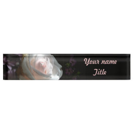 Porte-nom Pour Bureau La Rose Blanche