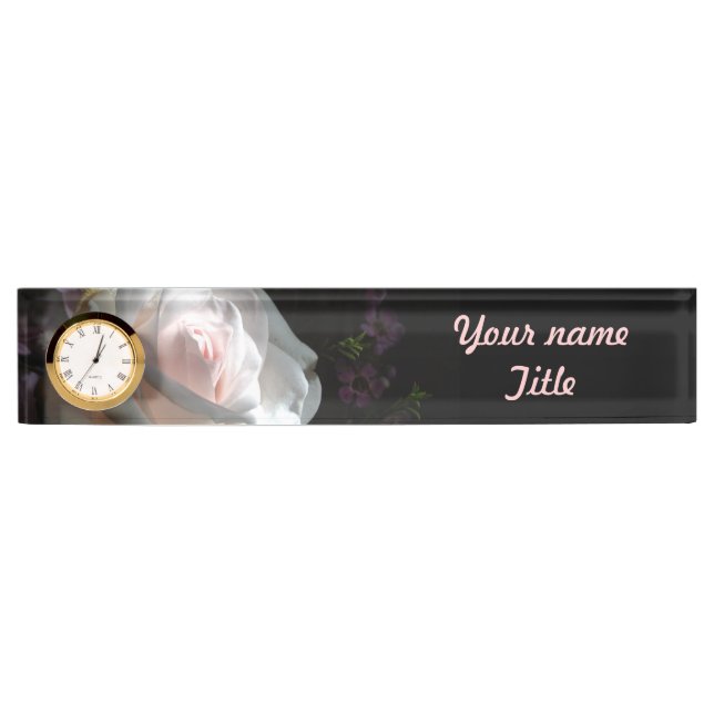 Porte-nom Pour Bureau La Rose Blanche (Devant)