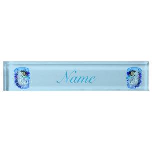 Porte-nom Pour Bureau La Sirène blanche assise à Thunder_Cove