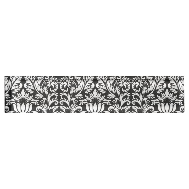 Porte-nom Pour Bureau Lace noir blanc Damas Brocade (Devant)