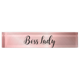 Porte-nom Pour Bureau Lady Boss Rose Épais
