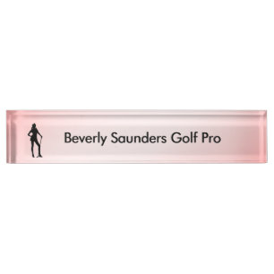 Porte-nom Pour Bureau Lady Golf Pink Sport