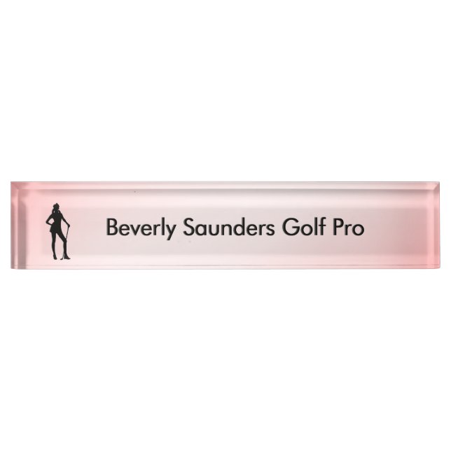 Porte-nom Pour Bureau Lady Golf Pink Sport (Devant)