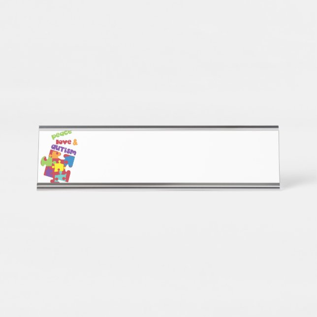 Porte-nom Pour Bureau L'Amour de la Paix (Devant)
