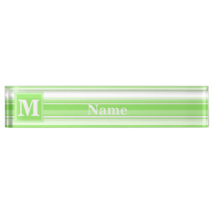 Porte-nom Pour Bureau Landes vertes de chaux monogrammes