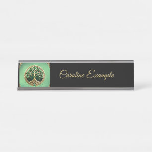Porte-nom Pour Bureau L'arbre de vie aux noeuds celtiques.