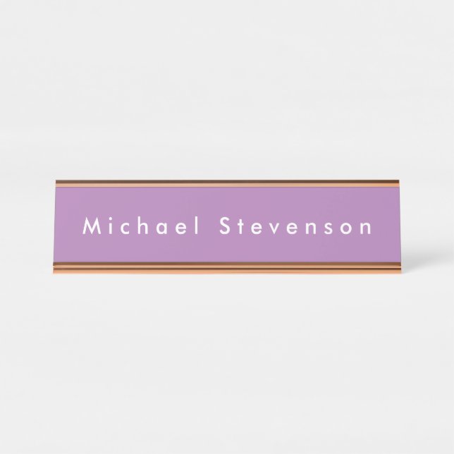 Porte-nom Pour Bureau Lavender tendance moderne professionnel (Devant)