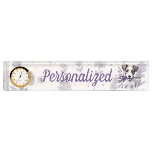 Porte-nom Pour Bureau Lavender Terrier Love