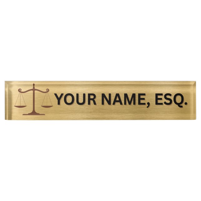Porte-nom Pour Bureau Lawyers Gift Desk Name Plate (Devant)