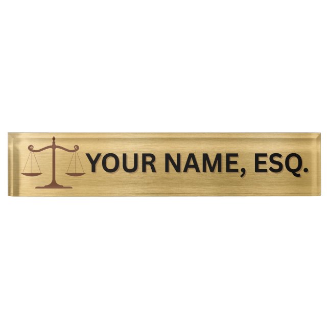 Porte-nom Pour Bureau Lawyers Gift Desk Name Plate (Devant)