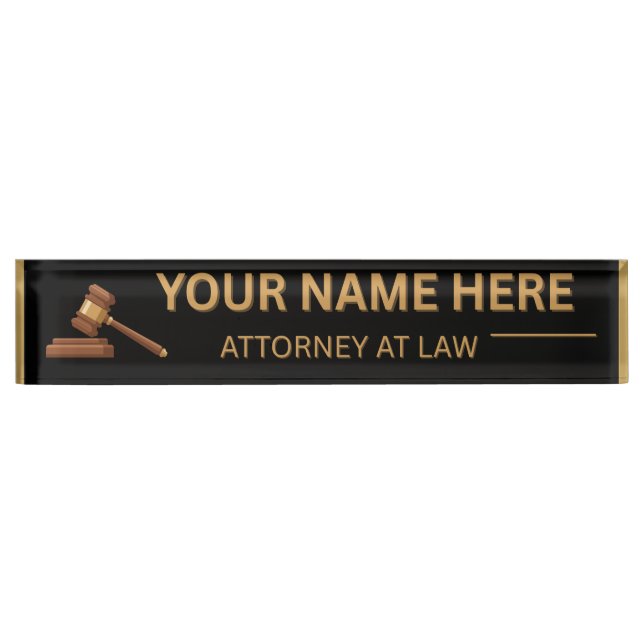 Porte-nom Pour Bureau Lawyers Gift Desk Name Plate (Devant)