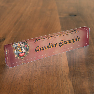 Porte-nom Pour Bureau Le coeur du désert caché,
