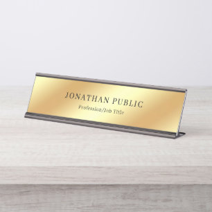 Porte-nom Pour Bureau Le Modèle de glamour doré moderne et élégant n