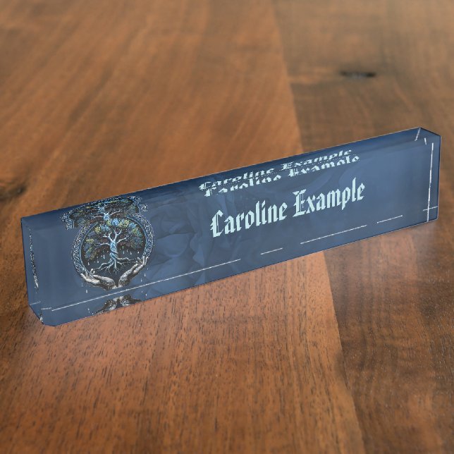 Porte-nom Pour Bureau Le mystique arbre de vie celtique (Taille)
