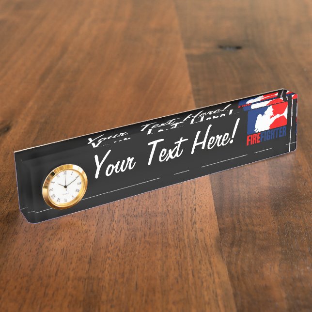 Porte-nom Pour Bureau Le style de ligue graphique des pompiers (Taille)