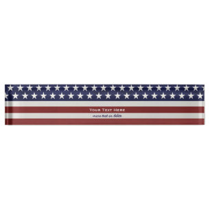 Porte-nom Pour Bureau Les Etats-Unis drapeau américain coutume