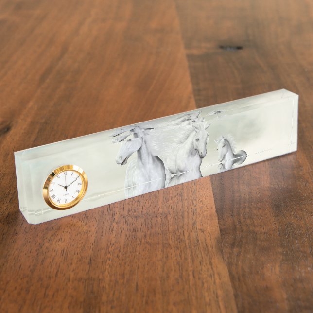 Porte-nom Pour Bureau Les Horses de la plage (Taille)