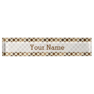 Porte-nom Pour Bureau Les nuances des Pois Brown par Shirley Taylor