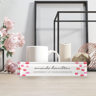 Porte-nom Pour Bureau Lèvres aquarelle