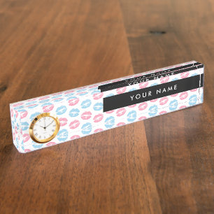 Porte-nom Pour Bureau Lèvres Roses, Lèvres Bleues, Baiser, Votre Nom, Pe