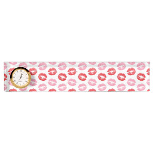 Porte-nom Pour Bureau Lèvres rouges et roses, motif de lèvres, rouge à l