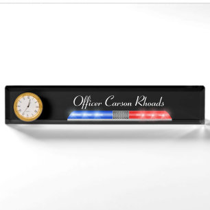 Porte-nom Pour Bureau Ligne Bleue Mince - Barre Lumière Police