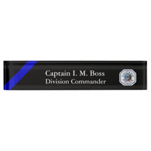 Porte-nom Pour Bureau Ligne Bleue Mince - Chicago PD Patch Desk Nom Plaq