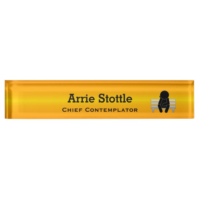 Porte-nom Pour Bureau Ligne Bleue Mince - Contemplateur (Devant)