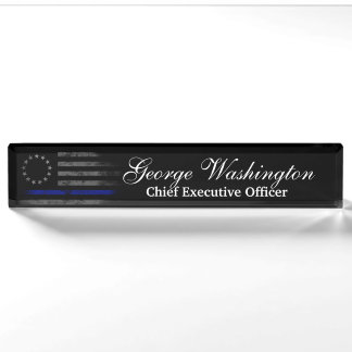 Porte-nom Pour Bureau Ligne bleue Vintage Betsy Ross Drapeau américain