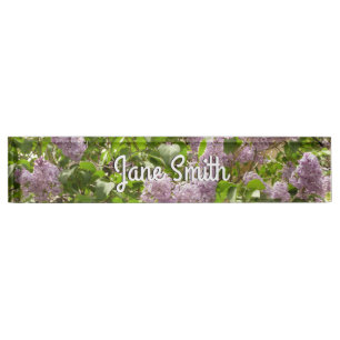 Porte-nom Pour Bureau Lilac Bush Belles fleurs de printemps violettes