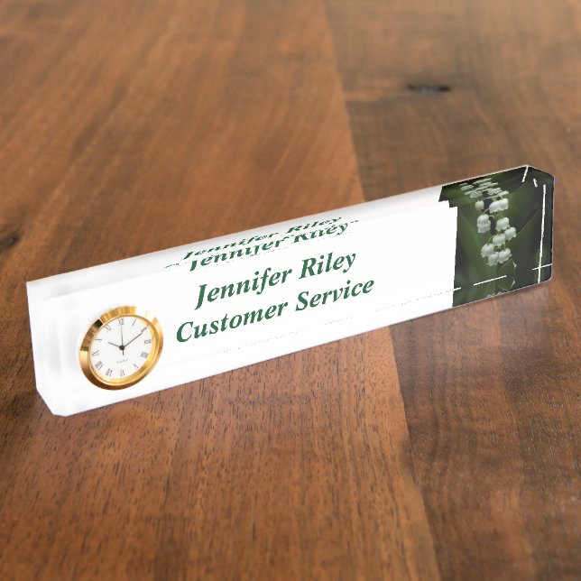 Porte-nom Pour Bureau Lily de la Vallée-0308 (Taille)