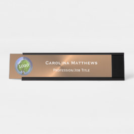 Porte-nom Pour Bureau Logo commercial Cuivre modifiable
