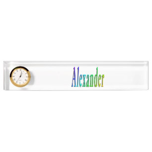 Porte-nom Pour Bureau Logo couleur Alexander Name,