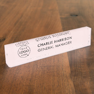 Porte-nom Pour Bureau Logo d'entreprise   Titre du gestionnaire moderne 