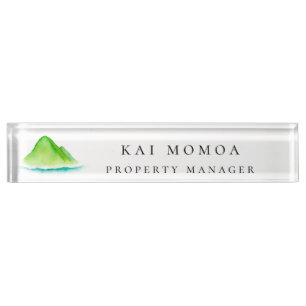 Porte-nom Pour Bureau Logo d'évasion d'île