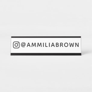 Porte-nom Pour Bureau Logo Instagram Marque de nom Insta personnalisée