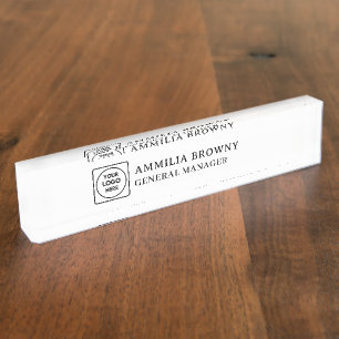 Porte-nom Pour Bureau Logo Moderne Marque Personnalisée pour les Respo