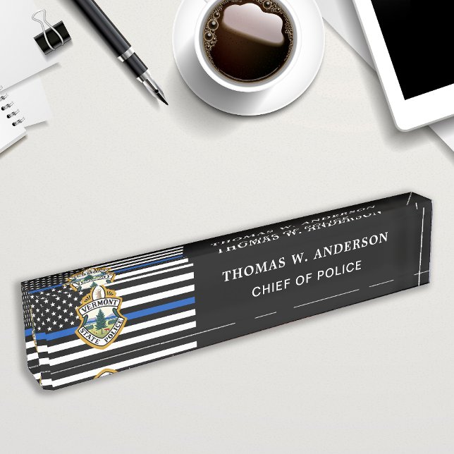 Porte-nom Pour Bureau Logo personnalisé du service de police Police (Créateur téléchargé)