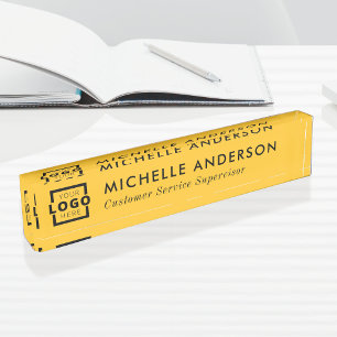 Porte-nom Pour Bureau Logo personnalisé Élégant minimaliste moderne J