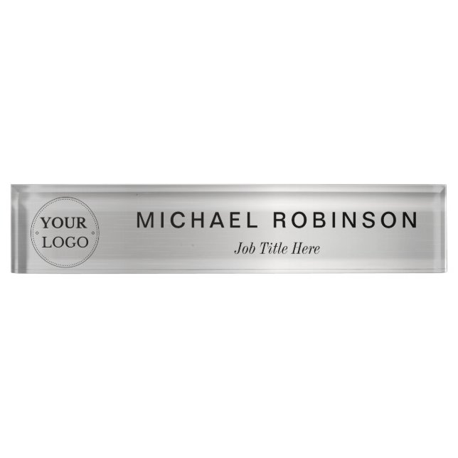 Porte-nom Pour Bureau Logo personnalisé Professionnel (Devant)