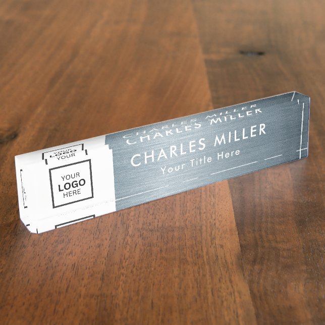 Porte-nom Pour Bureau Logo professionnel de l'entreprise Bureau (Taille)