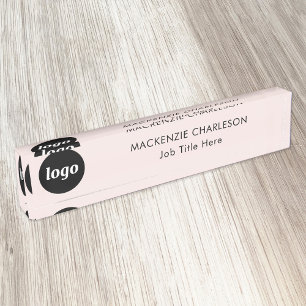 Porte-nom Pour Bureau Logo simple avec le texte personnalisé Business Bl