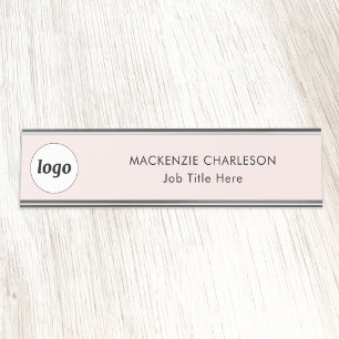 Porte-nom Pour Bureau Logo simple avec le texte personnalisé Business Bl