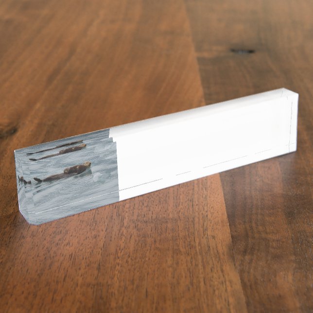 Porte-nom Pour Bureau loutre et bébé de mer (Taille)