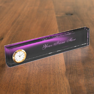 Porte-nom Pour Bureau Lumières Tourbillonnantes Soleil Violet